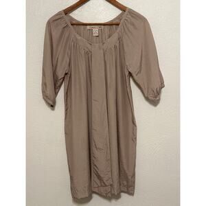 VTG Love Notes 90s Y2K Baby Doll Dress M Tan Classy Soft Girl